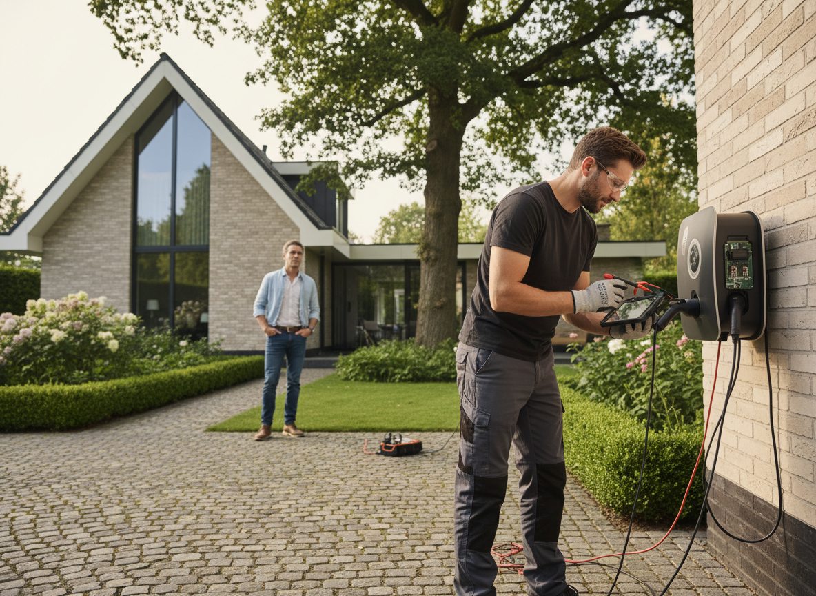 Professionele installatie van laadpaal in de winter